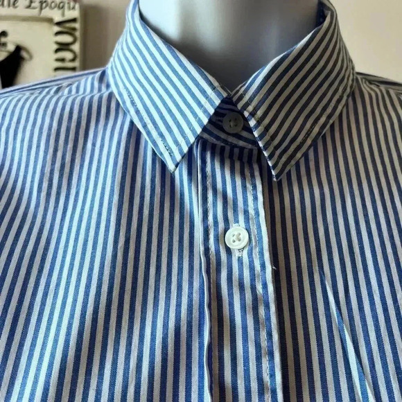 J. Crew Minimalist Slim Fit Classic Striped Button Down Shirt Size 2 Tall - Picture 3 of 6